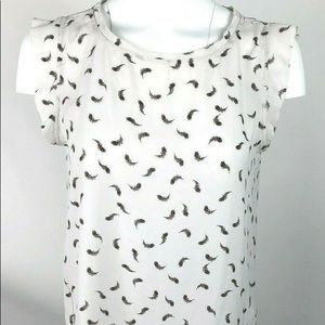 EUC LOFT tank with ruffle detail